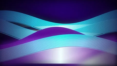 Stylized wavy turquoise ribbons flow in a seamless loop Stock Footage 342862228