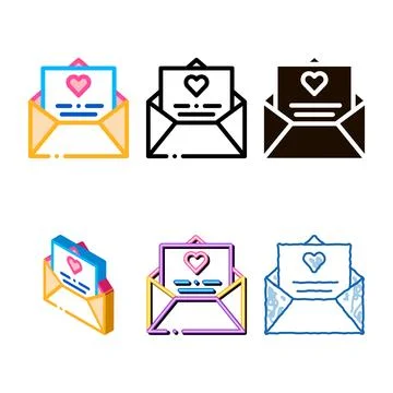 Stylized wedding invitation card thin line vector icon Illustrazione stock