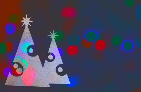 Stylized white Christmas tree silhouette. Stock Illustration