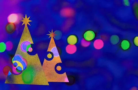 Stylized white Christmas tree silhouette. Stock Illustration