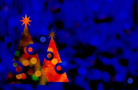 Stylized white Christmas tree silhouette. Stock Illustration