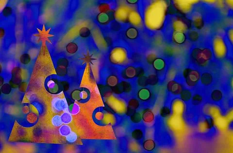 Stylized white Christmas tree silhouette. Stock Illustration