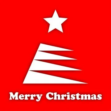 Stylized white christmas tree with a star Stock Illustration