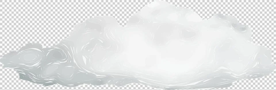 Stylized white cloud floating on transparent background showing soft edges and Stock Illustration