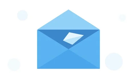 Stylized White Envelope Opening with Letter Morphing into Paper Plane Flyin.. Видео 345982284