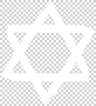 Stylized white hexagram is appearing with hand-painted brushstroke edges on Stock Illustration