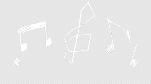 Stylized white notes rise and fill the black screen. Stock Footage 311768383