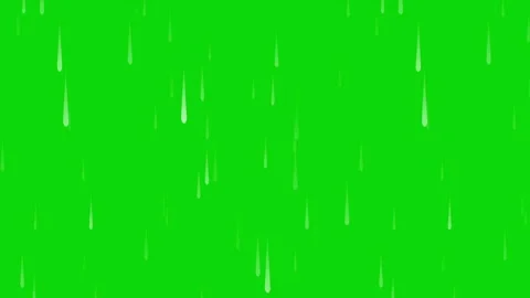 Stylized white rain drops falling on green screen background Video stock 331766323