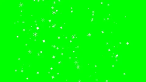 Stylized White Snowflakes Falling Vertically on Chroma Key Green Background.. Stock Footage 346612101