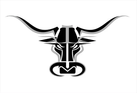 Stylized Wild Bull Head Stock Illustration