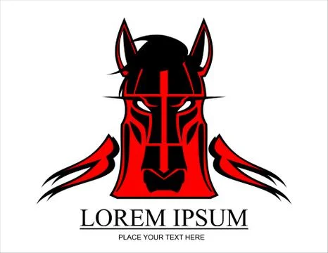 Stylized wild horse head Stock Illustration