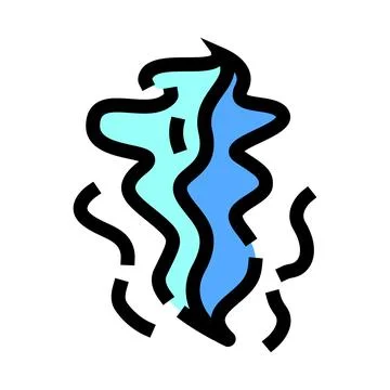 Stylized wind vortex blowing swirling abstract weather icon 스톡 일러스트