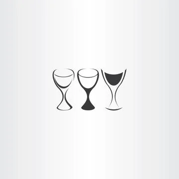 Stylized wine glass vector set design Illustrazione stock