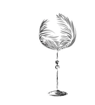 Stylized wineglass Stock Illustration