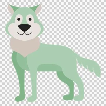 Stylized wolf character vector art on transparent background. Illustrazione stock