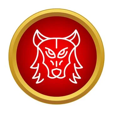 Stylized wolf head icon representing power and wilderness Stock Illustration