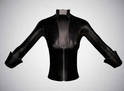 Stylized women's leather jacket on a white background 3d-rendering イラスト素材