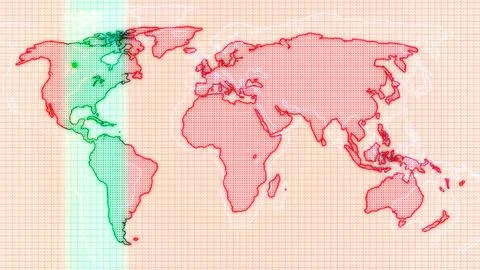Stylized World Map with Color-Coded Continents イラスト素材