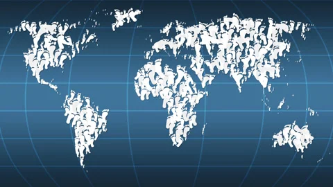 Stylized World Map with Foot Animation Stock-Footage 85660922