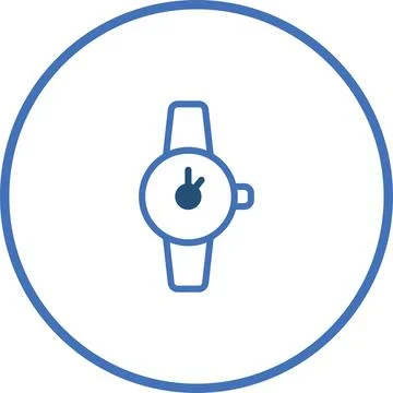 Stylized wristwatch icon design emphasizing timekeeping and accessory repre.. 스톡 일러스트