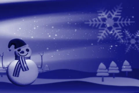 Stylized xmas background with snowman n trees  Video stock 577480
