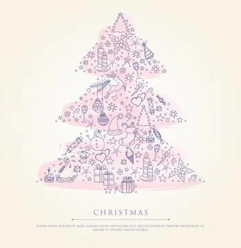 Stylized xmas tree Stock Illustration