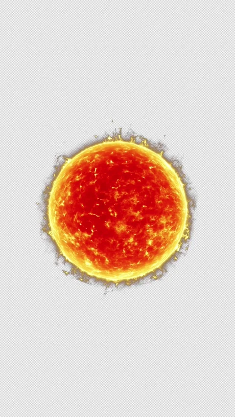 Stylized yellow and red sun with alpha channel in vertical loop. Stock Footage 330217843