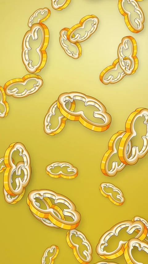 Stylized Yellow Bell Pepper Slices Falling on a Gradient Mesh Background Stock Footage 342320306
