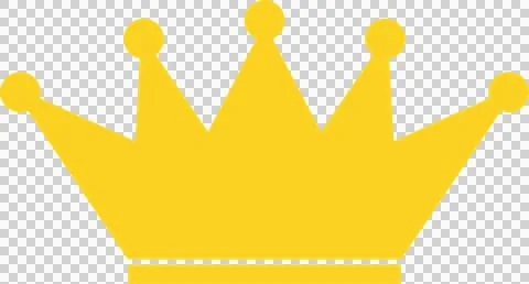 A stylized yellow crown with five points and spherical embellishments, set .. Illustrazione stock