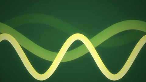 Stylized yellow green sine waves scroll in a seamless loop Stock Footage 343115333