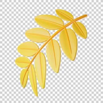 Stylized yellow Rowan leaf 库存插图