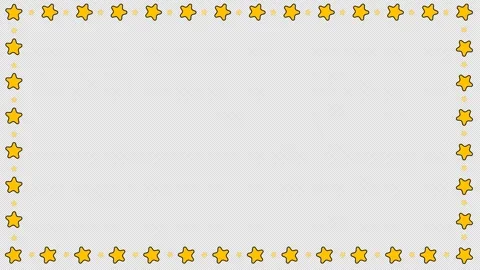 Stylized Yellow Star Frame Border 2D Illustration 4K Loop Vídeo Stock 334845617