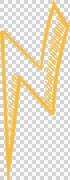 Stylized yellow zigzag bolt is floating on transparent background with 库存插图