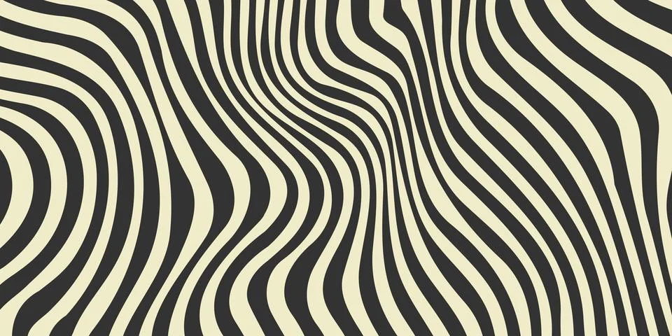 Stylized zebra pattern. Abstract wavy fluid stripes and stains background. Retro Illustrazione stock
