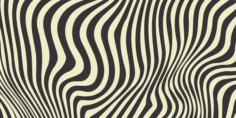 Stylized zebra pattern. Retro wavy fluid stripes and stains background. Abstract Illustrazione stock