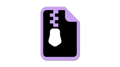 Stylized Zip File Icon Illustrazione stock