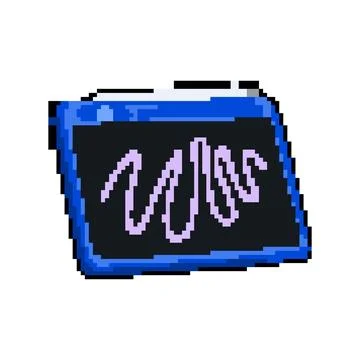 Stylus digital handwriting pad pixel art vector illustration Stock Illustration