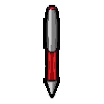 Stylus interactive whiteboard pen pixel art vector illustration Illustrazione stock