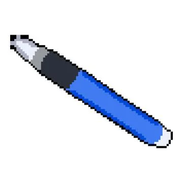 Stylus interactive whiteboard pen pixel art vector illustration Stock Illustration