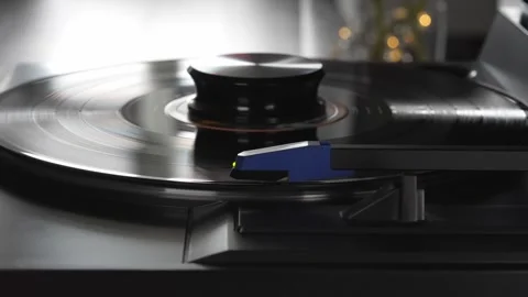 Stylus Lowering onto a Vinyl Record on Turntable Stock Footage 333757001