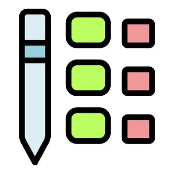Stylus pen drawing checkboxes representing user interface design and functi.. 스톡 일러스트