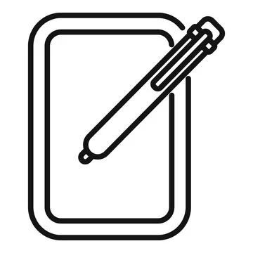 Stylus pen hovering over digital tablet screen icon Stock Illustration