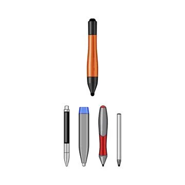 Stylus pens and interactive whiteboard markers collection Stock Illustration