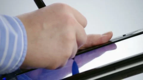 Stylus on tablet pc Stock Footage 6242675