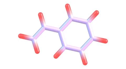 Styrene molecular structure isolated on white Stock Illustration