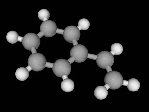 Styrene molecule Stock Illustration