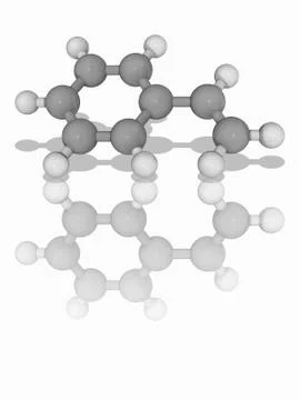 Styrene organic compound molecule Stock Illustration