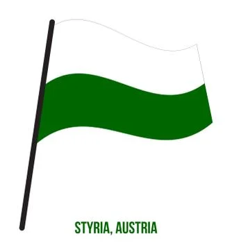 Styria Flag Waving Vector Illustration on White Background. Stock Illustration