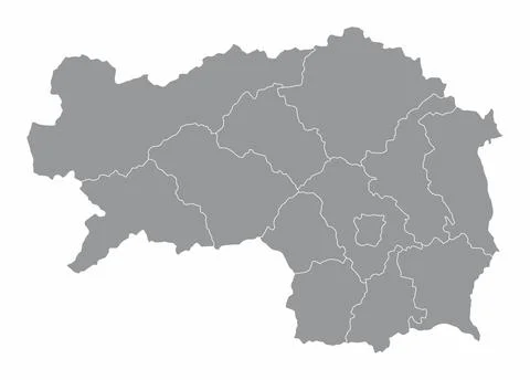 Styria state administrative map Stock Illustration