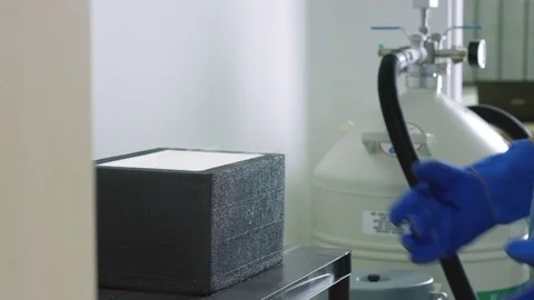 Styrofoam box with cryo samples in liqui... | Stock Video | Pond5